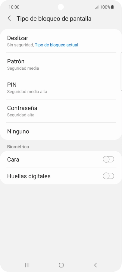 Pulsa Huellas digitales.