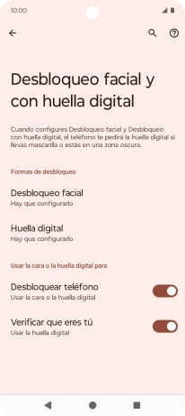 Pulsa Huella digital.