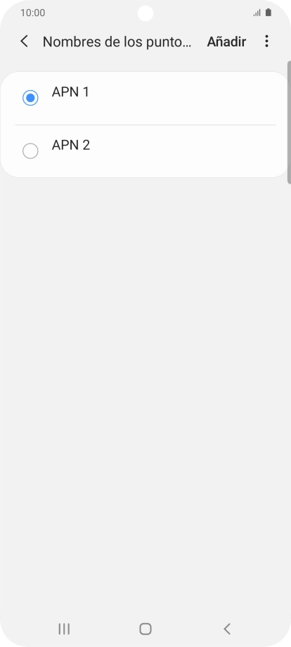 Pulsa en el campo junto a la conexión de datos para activarla.