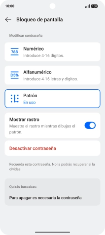 Pulsa Desactivar contraseña.