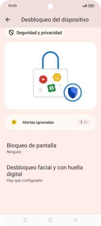 Pulsa Desbloqueo facial y con huella digital.