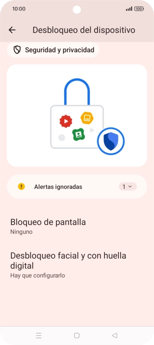 Pulsa Desbloqueo facial y con huella digital.