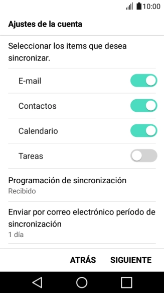Si aparece en la pantalla esta imagen, tu cuenta de correo electrónico ha sido reconocida y configurada automáticamente. Sigue las indicaciones de la pantalla para introducir más información y terminar la configuración.