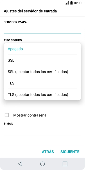 Pulsa Apagado para desactivar la función.