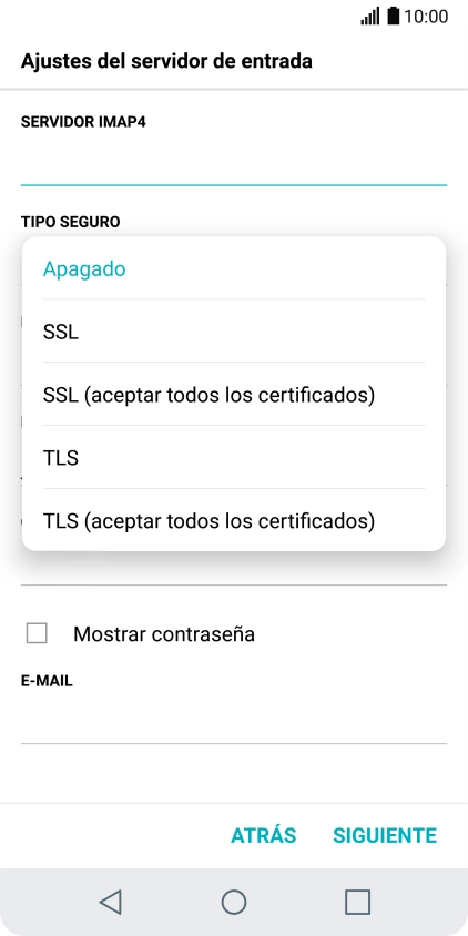 Pulsa Apagado para desactivar la función.