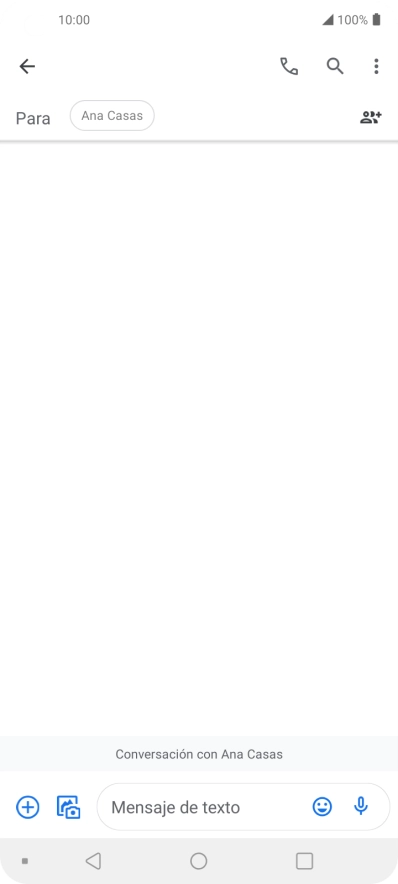 Pulsa en el campo de escritura  y escribe el texto del mensaje corto.