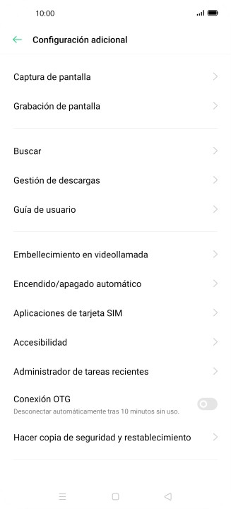 Pulsa Hacer copia de seguridad y restablecimiento.