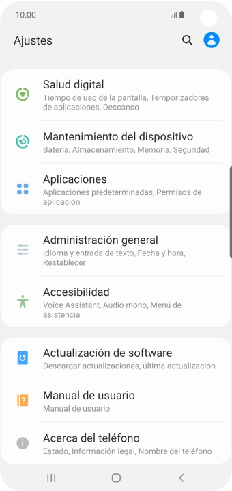 Pulsa Administración general.