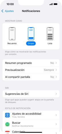 Pulsa Resumen programado.