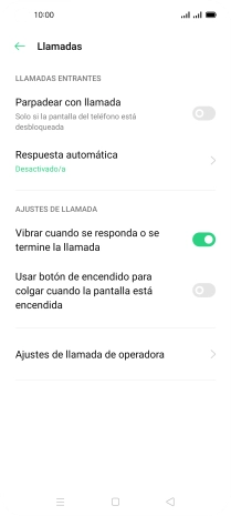 Pulsa Ajustes de llamada de operadora.