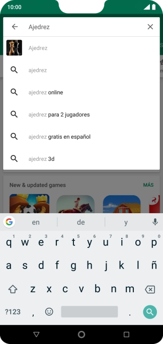 Introduce el nombre del tema o de la app y pulsa el icono de búsqueda.