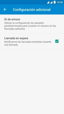 Pulsa Llamada en espera para activar o desactivar la función.