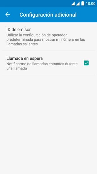 Pulsa Llamada en espera para activar o desactivar la función.