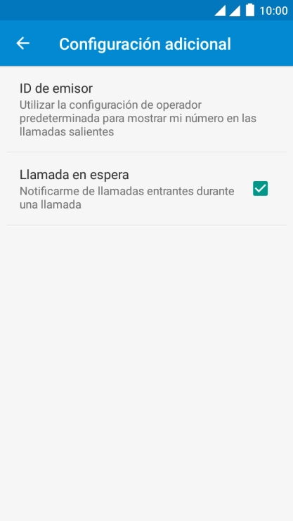 Pulsa Llamada en espera para activar o desactivar la función.