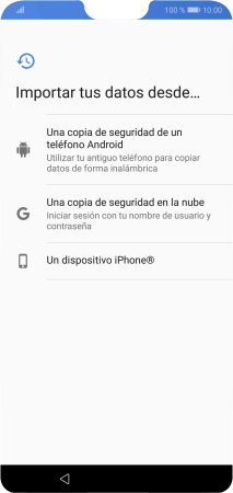 Pulsa la opción deseada y sigue las indicaciones de la pantalla para transferir contenido desde el otro teléfono y finalizar la activación de tu teléfono.