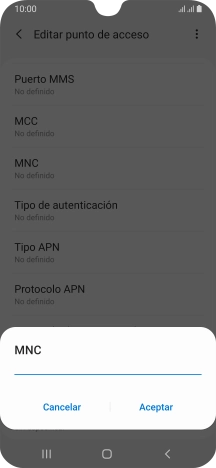 Introduce 01 y pulsa Aceptar.