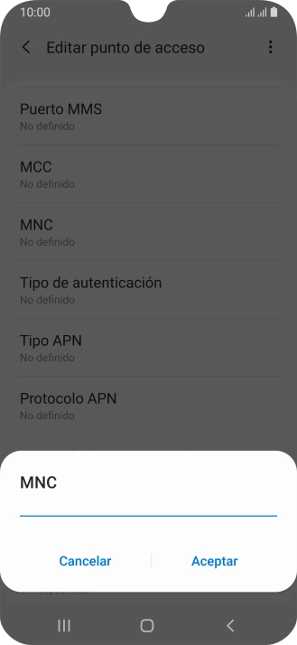 Introduce 01 y pulsa Aceptar.