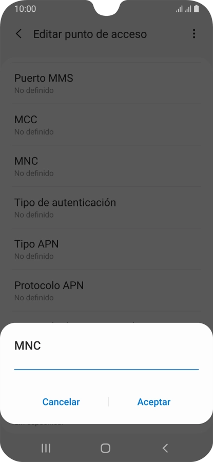 Introduce 01 y pulsa Aceptar.