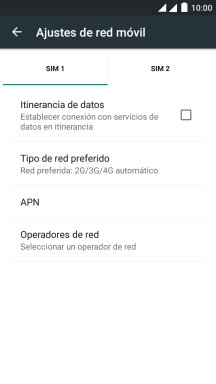 Pulsa Tipo de red preferido.
