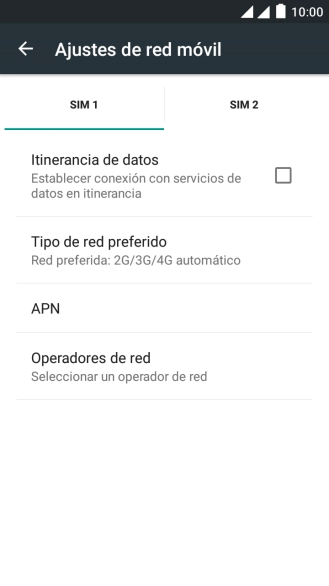 Pulsa Tipo de red preferido.