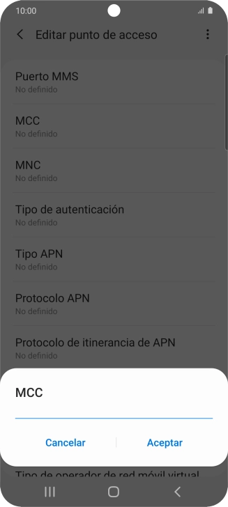 Introduce 214 y pulsa Aceptar.