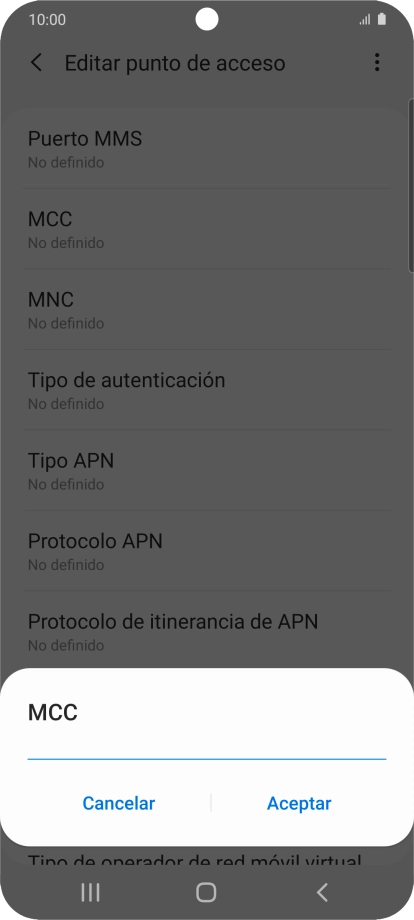 Introduce 214 y pulsa Aceptar.