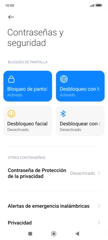 Pulsa Bloqueo de pantalla.