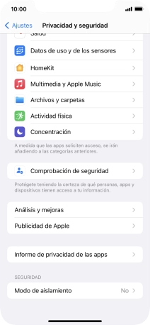 Pulsa Informe de privacidad de las apps.