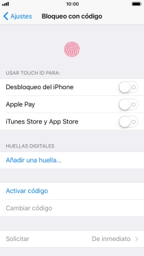 Pulsa Añadir una huella... y sigue las indicaciones de la pantalla para añadir tu huella digital.