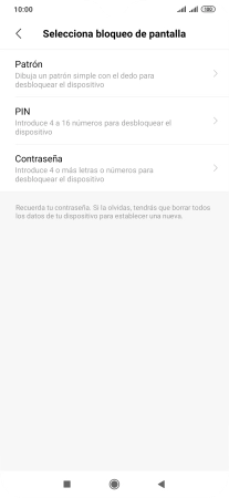 Pulsa el código de seguridad deseado y sigue las indicaciones de la pantalla para crear un código de seguridad del teléfono adicional.