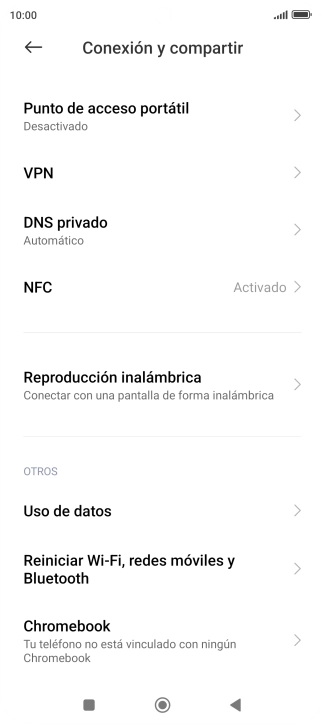 Pulsa Reiniciar Wi-Fi, redes móviles y Bluetooth.