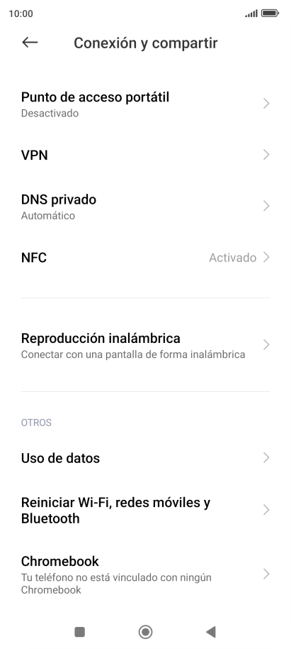 Pulsa Reiniciar Wi-Fi, redes móviles y Bluetooth.