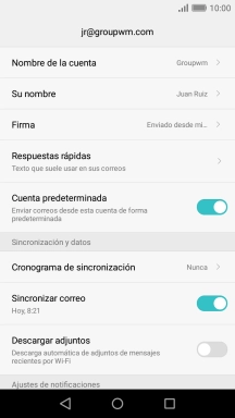 Pulsa Nombre de la cuenta e introduce el nombre de la cuenta de correo electrónico.