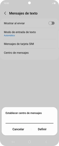 Introduce +34607003110 y pulsa Definir.