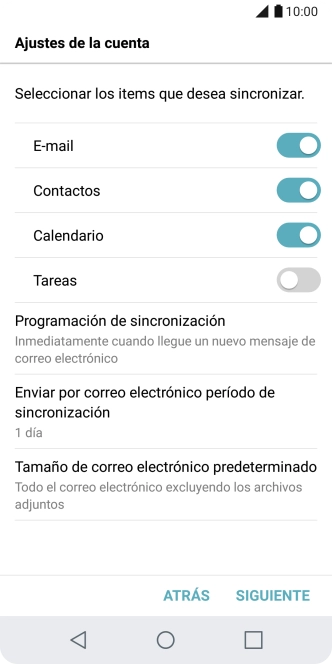 Si aparece en la pantalla esta imagen, tu cuenta de correo electrónico ha sido reconocida y configurada automáticamente. Sigue las indicaciones de la pantalla para introducir más información y terminar la configuración.