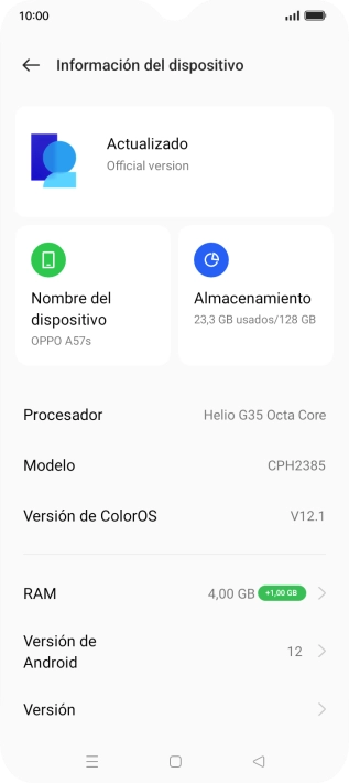 Pulsa el campo superior. Si hay una versión de software nueva disponible, aparecerá ahora en la pantalla. Sigue las indicaciones de la pantalla para actualizar el software del teléfono.