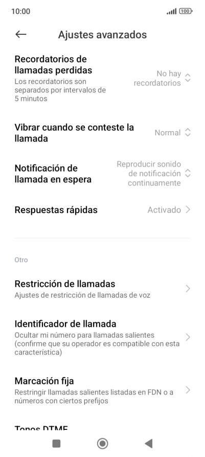 Pulsa Marcación fija.