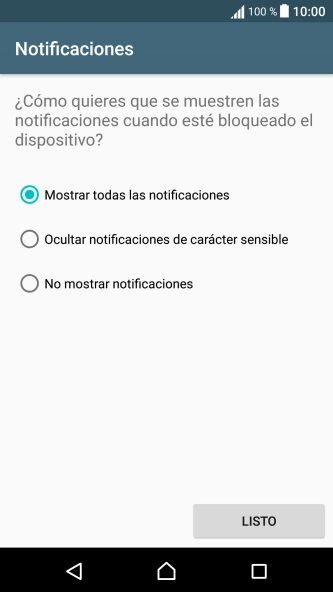 Pulsa el ajuste deseado.