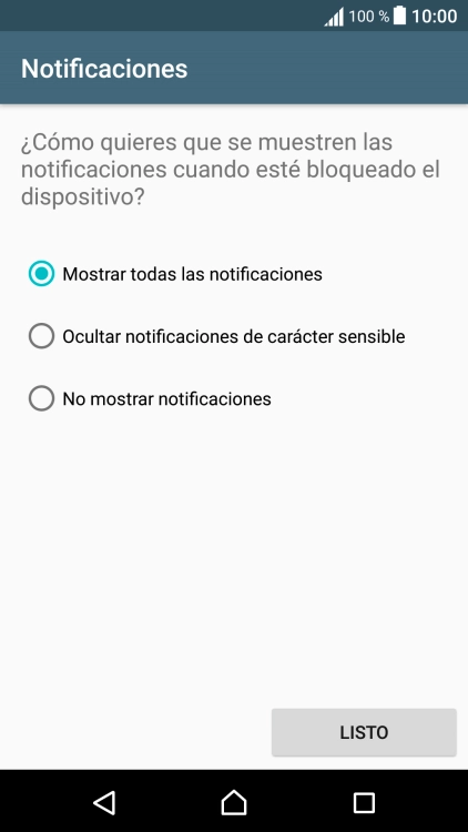 Pulsa el ajuste deseado.