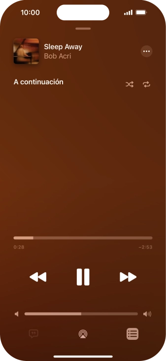 Pulsa el icono de reproducción aleatoria para activar o desactivar la función.
