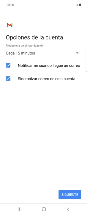 Si aparece en la pantalla esta imagen, tu cuenta de correo electrónico ha sido reconocida y configurada automáticamente. Sigue las indicaciones de la pantalla para introducir más información y terminar la configuración.