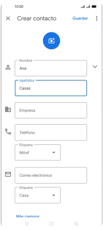 Pulsa Teléfono e introduce el número de teléfono deseado.