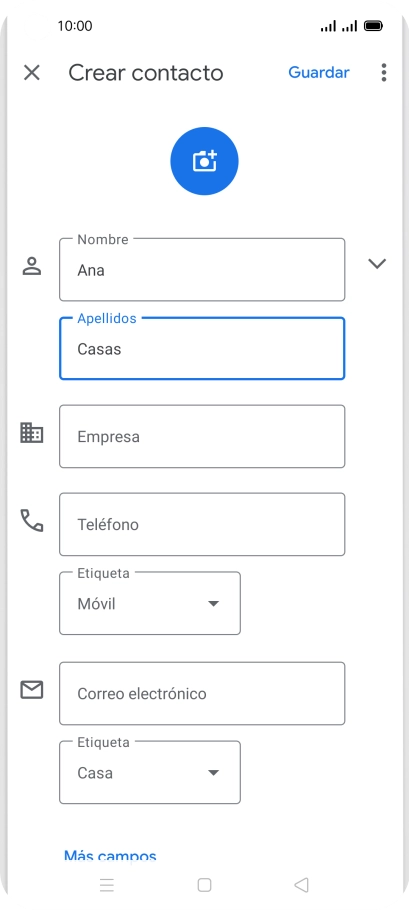 Pulsa Teléfono e introduce el número de teléfono deseado.