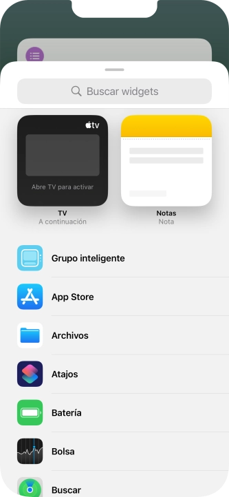 Pulsa el widget deseado.