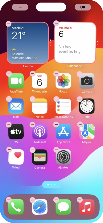 Pulsa el icono de página de pantalla de inicio.
