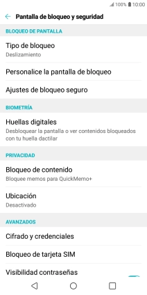 Pulsa Bloqueo de tarjeta SIM.