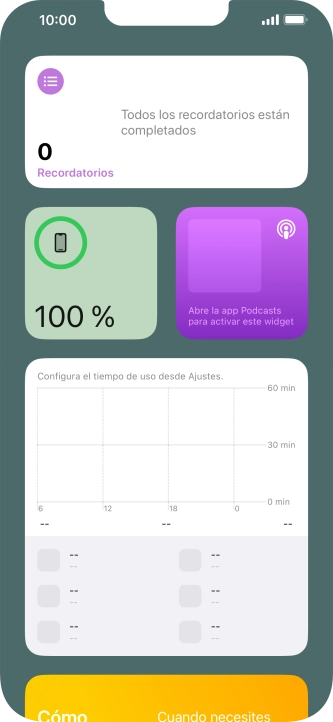 Desliza el dedo hacia arriba por la pantalla.