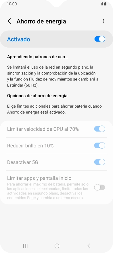 Pulsa la tecla de inicio para terminar y regresar a la pantalla de inicio.