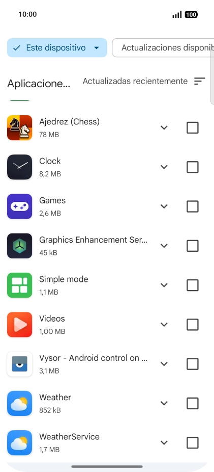 Pulsa la app deseada.