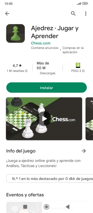 Pulsa Instalar y sigue las indicaciones de la pantalla para instalar la app.